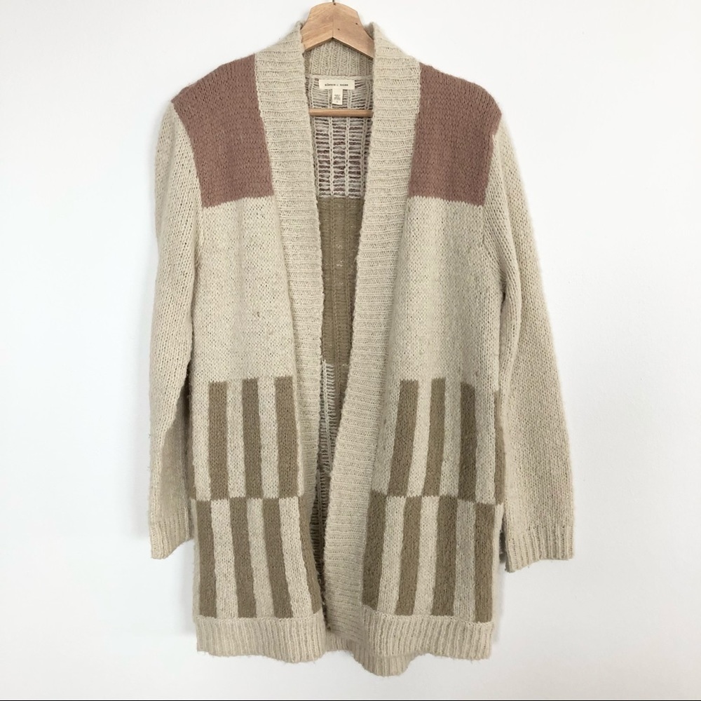 Urban Outfitters Silence & noise longline open front pastel neutral cardigan